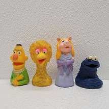 Vintage 1970&#39;s Sesame Street Finger Puppets Lot of 4 Big Bird, Bert, Mis... - $17.73