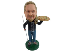 Custom Bobblehead cool pool master ordering a delicious pizza while playing - Sp - £70.39 GBP