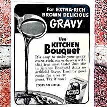 1949 Kitchen Bouquet - for Extra-Rich Brown Gravy - Original Retro PRINT AD - £9.56 GBP