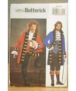 NOS Butterick 3894 Costume Sewing Pattern Male Pirate Captain Hook XS S ... - £12.54 GBP