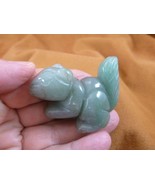 (Y-SQU-720) little green SQUIRREL stone gemstone carving figurine love s... - £13.84 GBP