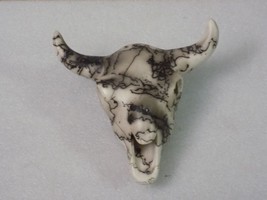 Native American Navajo Ceramic Yazzie Fettish Cow Skull Wall Decor - £19.46 GBP