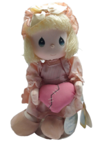 Precious Moments Doll Song of Love Collectable W/ Stand 1989 Stitched Heart - $16.34