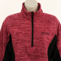 Rustic Ridge Womens Mixed Media Pullover Jacket S Small Pink Black Fleece EUC - £17.34 GBP