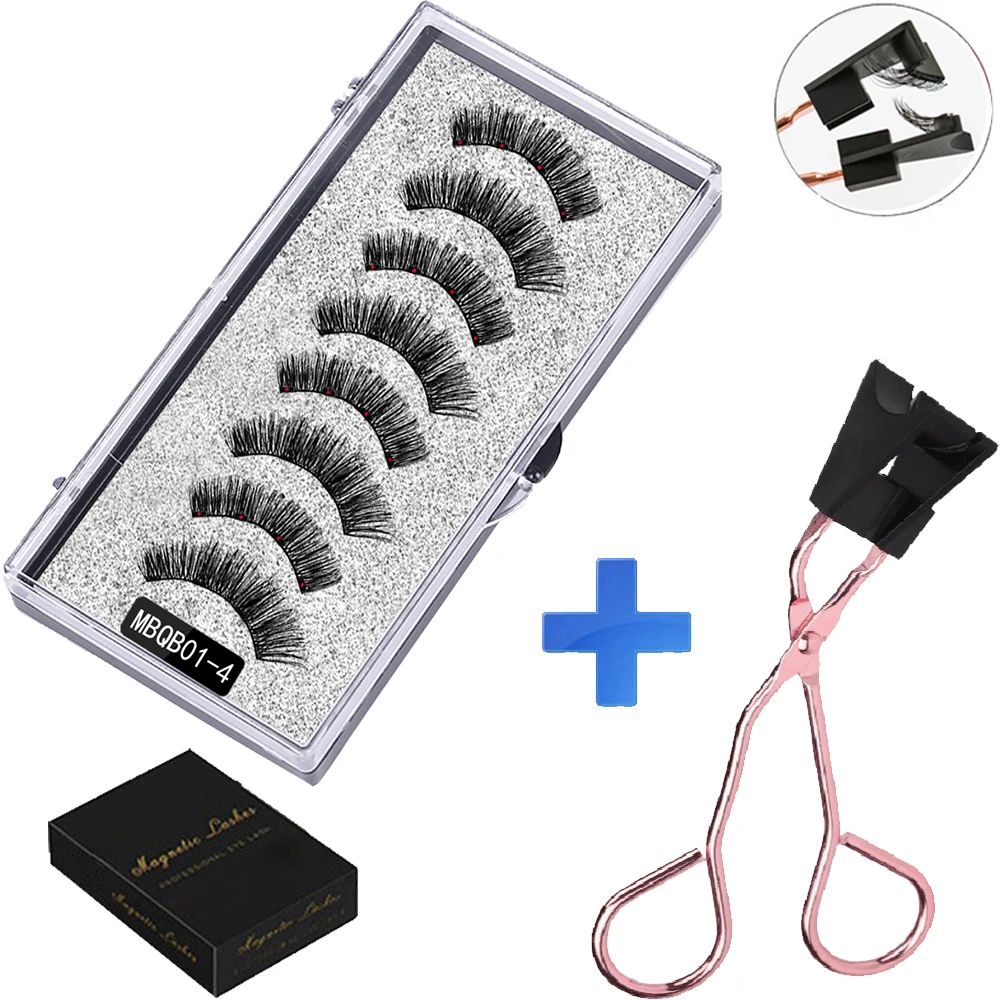 MB 8PCS 4 Magnets Magnetic Eyelashes  Mink Eyelashes 3D Magnetic Lashes Makeup B - £39.43 GBP