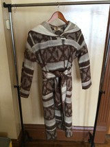 Vintage Junior Gallery Wool Womens Navajo Aztec Poncho Hooded Coat Size S - $178.20