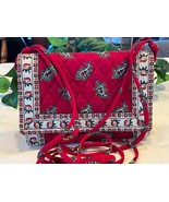 Vera Bradley Red Elite Crossbody Bag Red Floral Paisley Vtg 1991 USA LN - $29.00