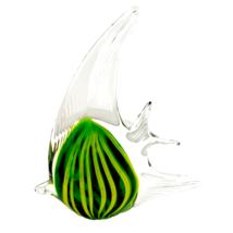 Fish Art Yellow Green Glass - $26.73