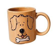 MOUNT CLEMENS POTTERY Ming Yi Dog with Bone 3D Nose Coffee Mug 10 oz Coral - £9.18 GBP