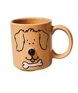 MOUNT CLEMENS POTTERY Ming Yi Dog with Bone 3D Nose Coffee Mug 10 oz Coral - £9.14 GBP