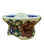 Fajans Poland Wioclawek 7303 Ceramic Candle Holder Flowers Single (1) Cr... - $15.14