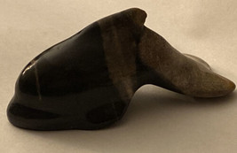Stone Carved Dolphin Polished Jasper Black &amp; Tan  3.75” W x 2” H - £7.43 GBP