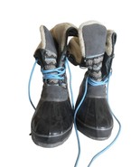 Khombu Mara Insulated Lace Up Snow Boots Gray/Black/Blue Women’s Size 9 - $447.23 MXN