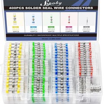 400Pcs Solder Seal Wire Connectors, Sopoby Self Soldering Heat Shrink Butt - $39.99