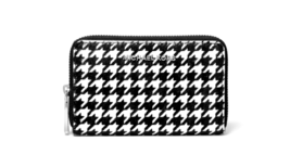 New Michael Kors Small Houndstooth Printed Calf Hair Wallet Black White Multi - £49.44 GBP