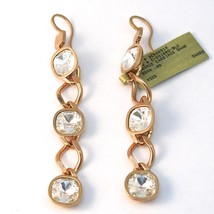 Rebecca Rose Gold Plated Long Earrings with Clear Crystals - £170.07 GBP