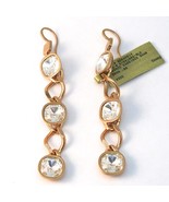 Rebecca Rose Gold Plated Long Earrings with Clear Crystals - £168.07 GBP