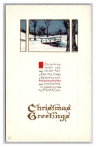 Winter Landscape Poem Christmas Greetings Embossed DB Postcard U27 - £3.07 GBP