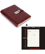 A5 Vintage Red Spiral Lined Journal with Refillable Pages and Password C... - £33.42 GBP