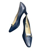 BALLY Juniper Blue Leather Slip On Pump Heel Shoes Size 9 M Made in Italy - $20.82 CAD