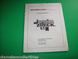 MECHANIZED ATTACK 1989 ORIGINAL VIDEO ARCADE GAME MANUAL Repair Service ... - $15.68