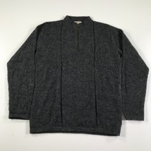 Alpaka Studio Mens Small Sweater Heather Gray Baby Alpaca Quarter Zip Ribbed - £58.73 GBP