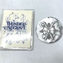 Christmas Ornament Wendell August 2001 Candy Canes Hammered Aluminum - £23.65 GBP