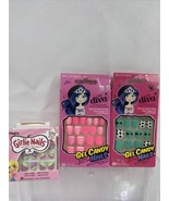 (3) Broadway Little Diva &amp; Fing&#39;rs Girlie Easy Press On Pink Rainbow 20 ... - $178.75 MXN