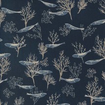 Moda TO THE SEA 16932 12 Dark Ocean Quilt Fabric By The Yard Janet Clare. - £7.80 GBP