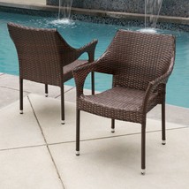 Outdoor Wicker Dining Chairs (Set Of 2), Multibrown - £375.73 GBP