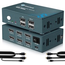 Dual Monitor Kvm Switch 2 Port 4K@30Hz, Hdmi Kvm Switch Extended Display For 2 C - £58.97 GBP
