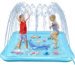 Growsland Splash Pad For Toddlers, Kids&#39; Outdoor Sprinkler, 67&quot; Summer Water - £29.88 GBP