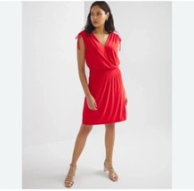 WHBM White House Black Market Women’s Dress Large New Stretch Red Tie Wr... - $21.78