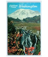 Vintage Waterfalls Autumn Foliage Mt Rainier Myrtle Falls WA Postcard - €6,02 EUR
