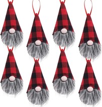 Christmas Decorations 8 Pack 5.5 inches Handmade Plush Tomte Gnome Hangi... - $32.76