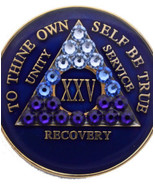 Blue Transisitional Bling AA Medallion with Swarvoski Crystals  - £20.66 GBP