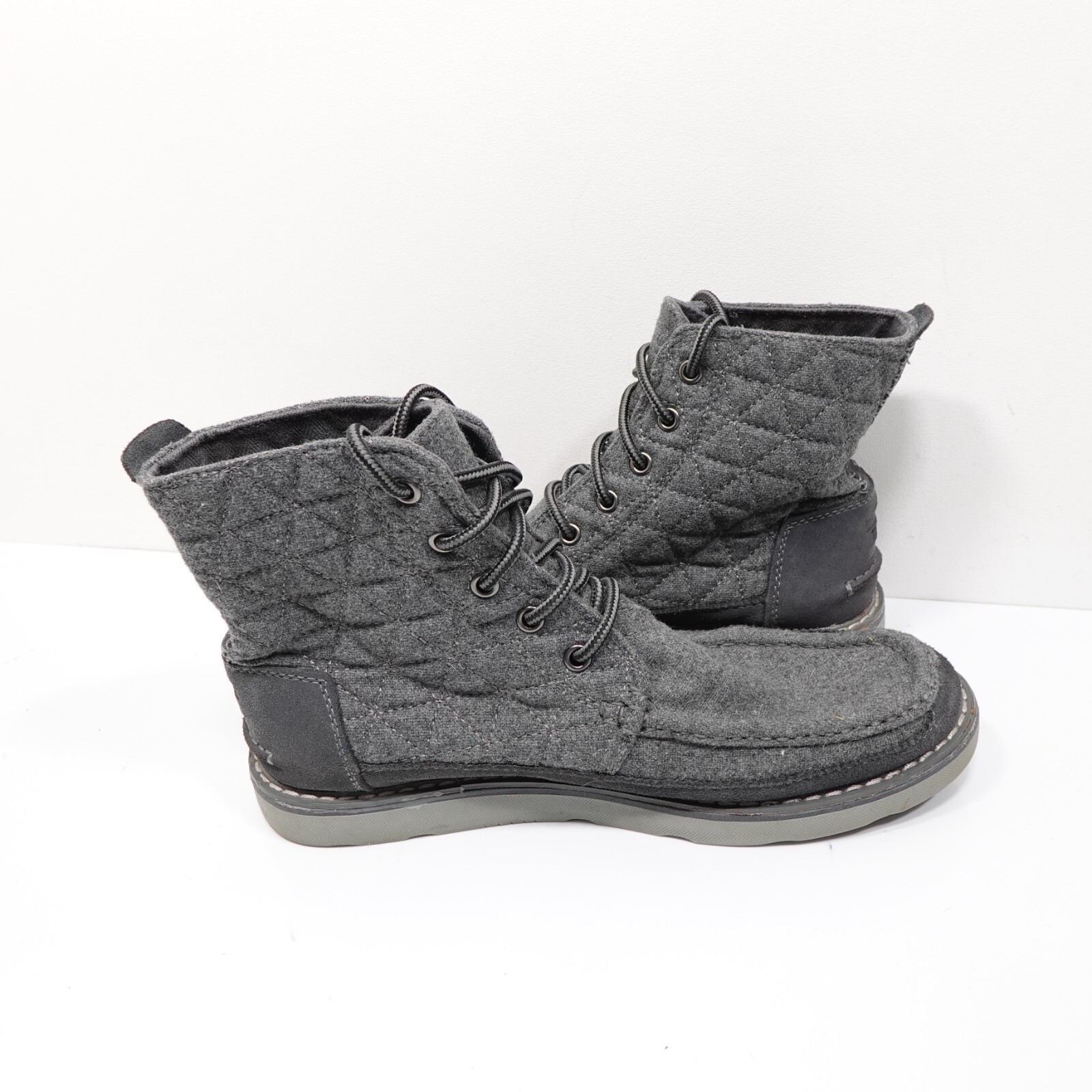 Toms Searcher Chukka Boot Quilted Wool Lace Up Heather Gray Mens Size 7 Item image 11