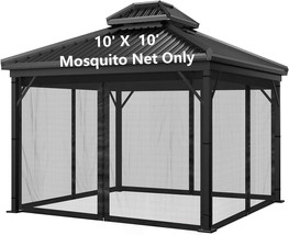 Tent And Patio Gazebo, 10&#39; X 10&#39; Black, 4-Panel Canopy Screen Wall With ... - £44.32 GBP