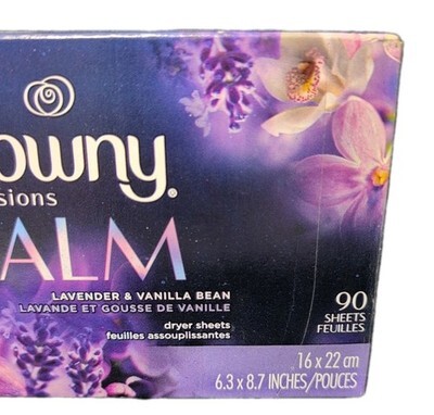 Downy Infusions CALM Dryer Sheets Lavender & Vanilla Bean 90 Count New Sealed  Item image 2