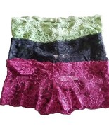 Three (3) Panties ~ Underwear ~ Boyshort ~  Black ~ Green ~ Wine Lace ~ ... - $28.06 CAD