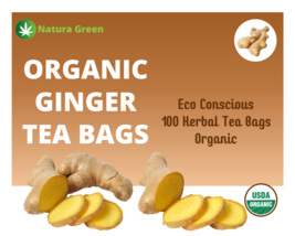 Organic Ginger Tea Bags - Organic Natural Pure Ginger Tea - £11.60 GBP+