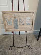 Wood And Galvanized Metal Industrial Hardware Sign Wine Free Shipping - £63.30 GBP