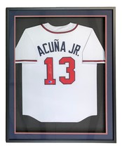 Ronald Acuna Jr Signed Framed Custom White Pro-Style Baseball Jersey BAS ITP - £383.60 GBP