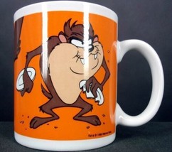 Tazmanian Devil Coffee Cup/Mug 1998 Looney Tunes Orange Warner Brothers ... - $26.02