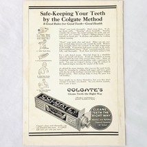 Vintage 1923 Colgate &amp; Company Print Ad Cleans Teeth The Right Way  - £5.18 GBP