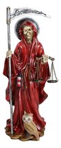 Red Robe Holy Death Santa Muerte Day of The Dead Figurine Symbol Of Love... - $40.99
