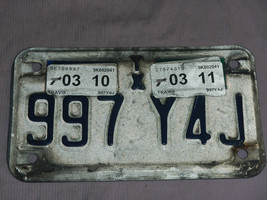 2011 Texas Motorcycle License Plate # 997 Y4J - £5.53 GBP