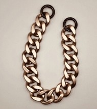 Acrylic chunky chain link bag strap, rose gold links and gunmetal loop h... - $28.17