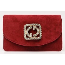 The California Burgundy Suede Leather Handbag image 5