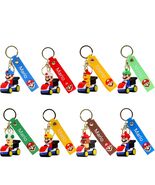 Laghtin Super Bros Keychains 8Pcs Cartoon Movie Character Multicolor - $313.25 MXN
